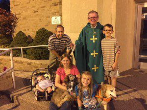 Blessing of the Pets Fr. Mike with Lenards 2